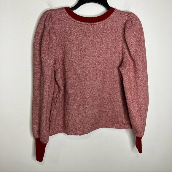 Loft puffed sleeve sweatshirt red white size small - Picture 8 of 8